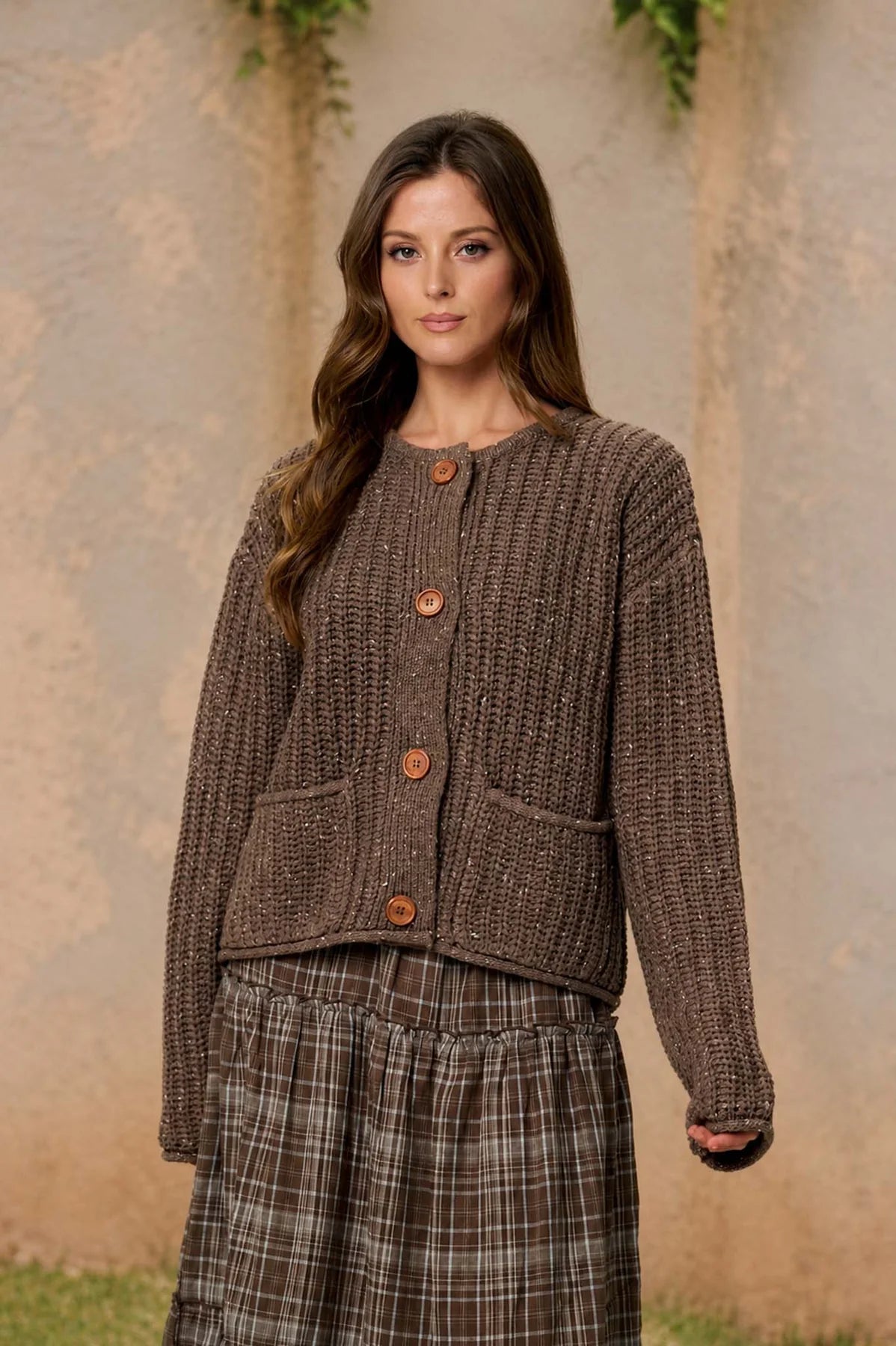 Chunky Knit Wood Button Cardi