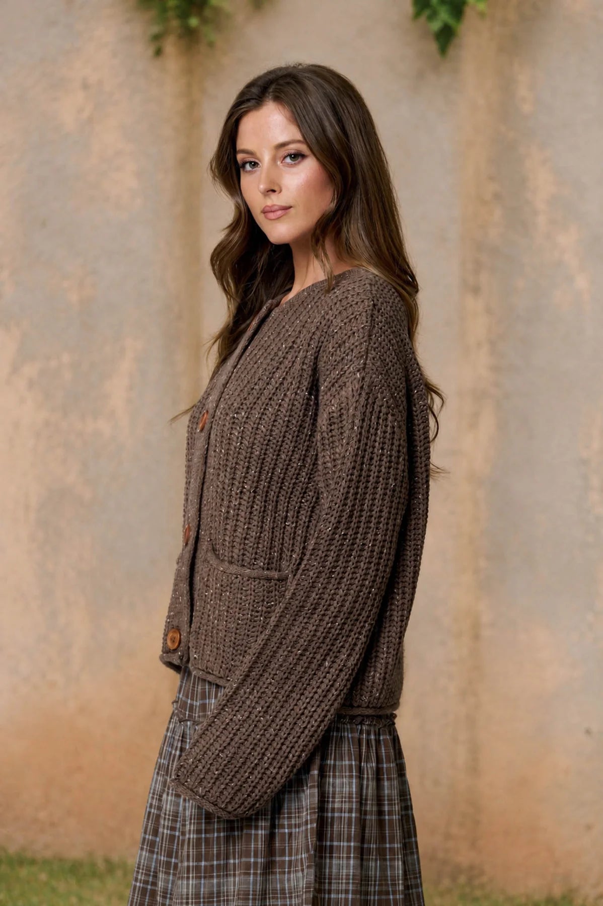 Chunky Knit Wood Button Cardi