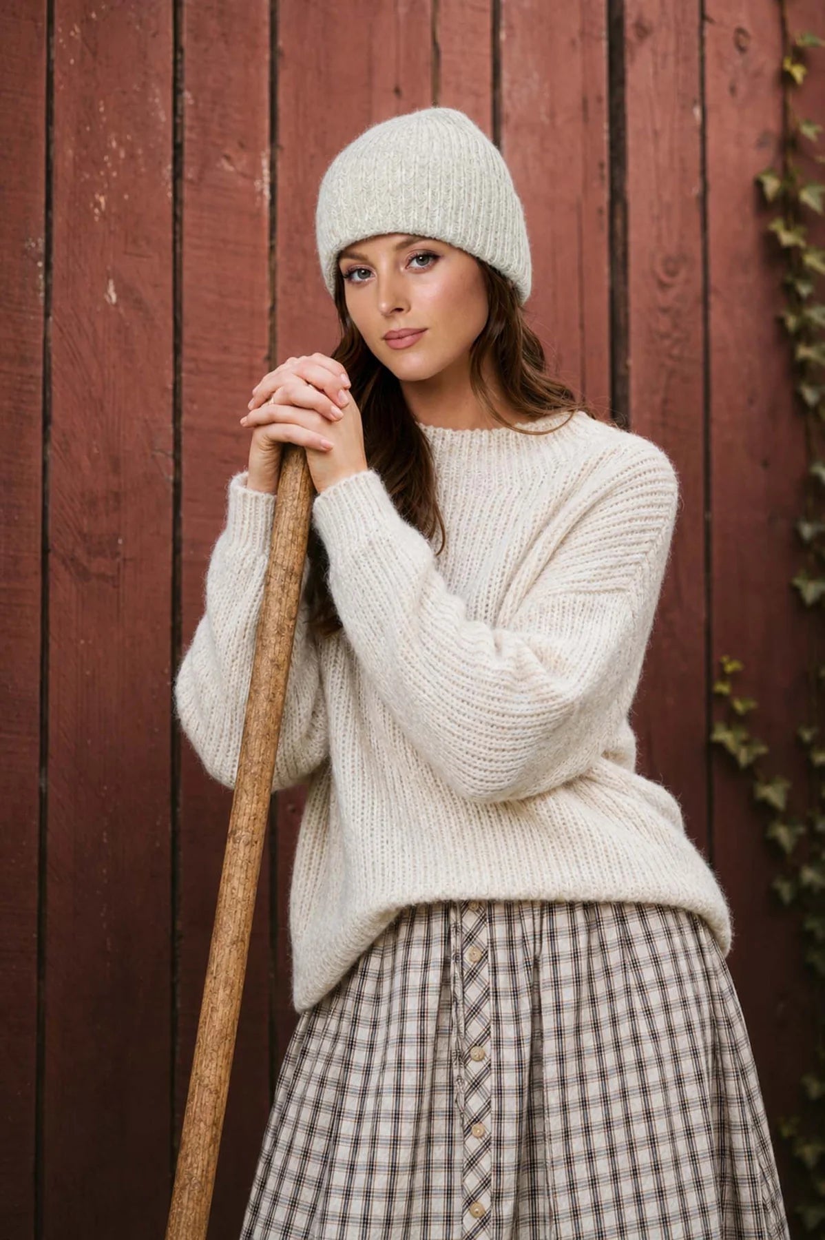 Natural Mock Neck Sweater