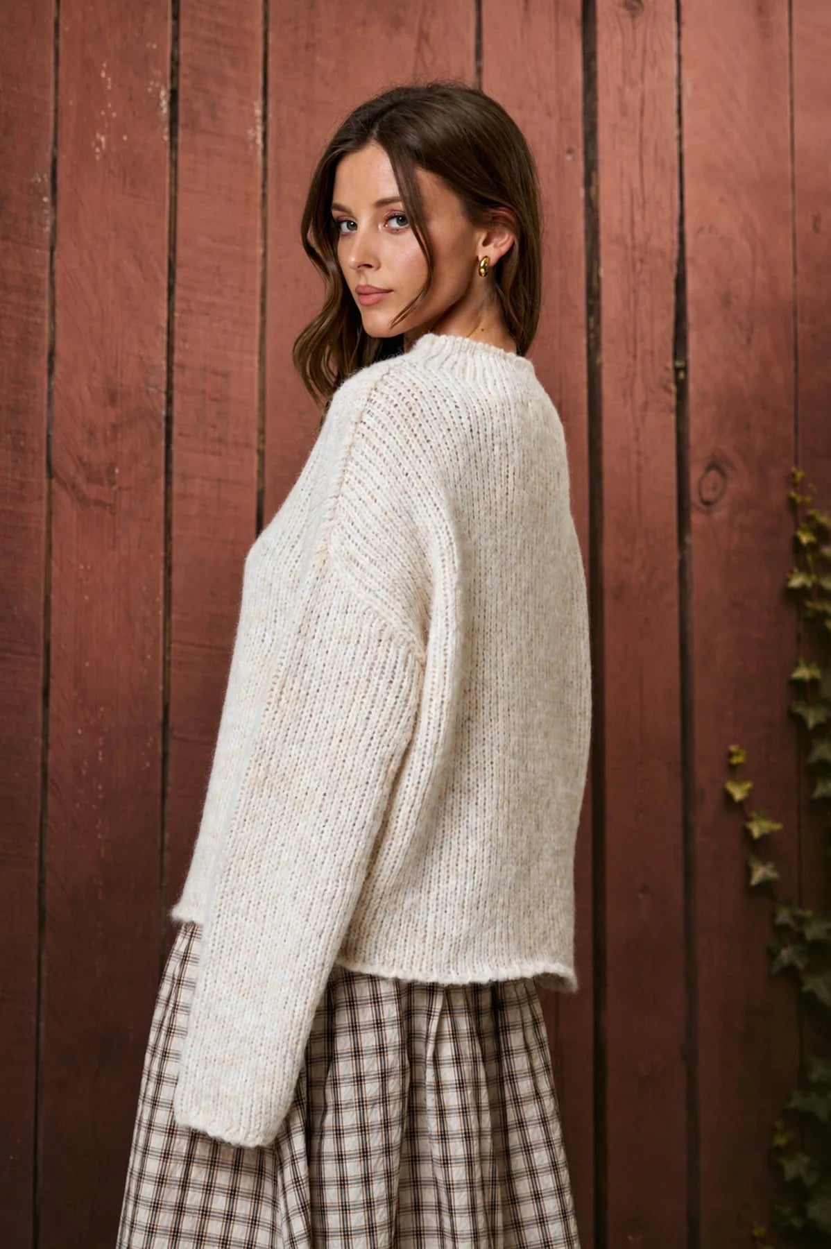 Natural Mock Neck Sweater