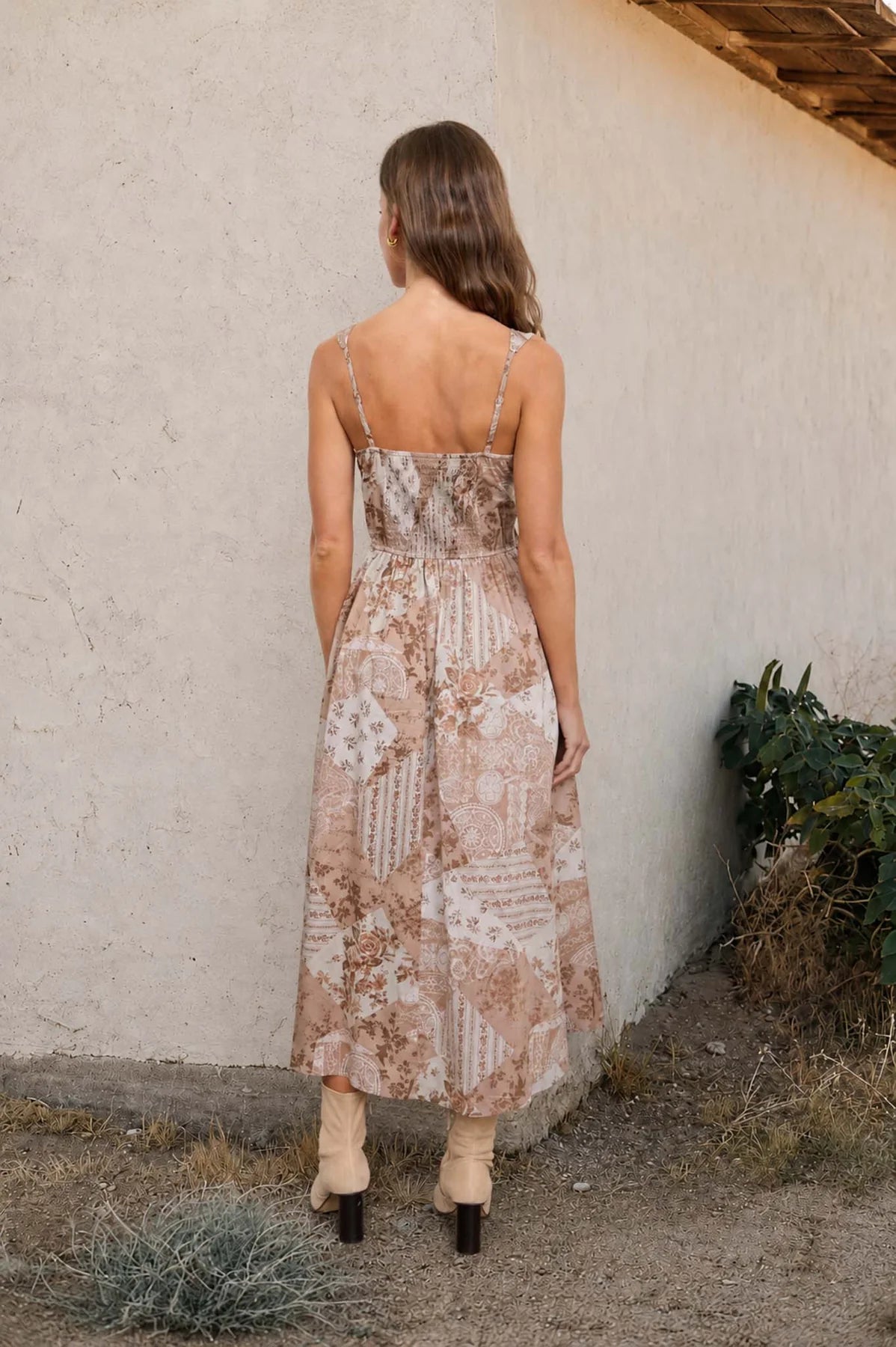 Dusty Blush Floral Corset Dress