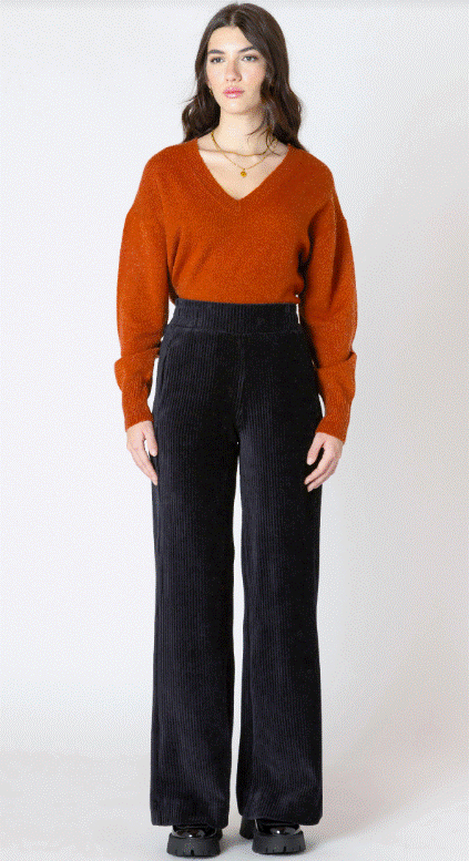 Black Wide Leg Corduroy Pants