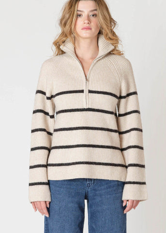 Cream Waffle Vent Hem Top