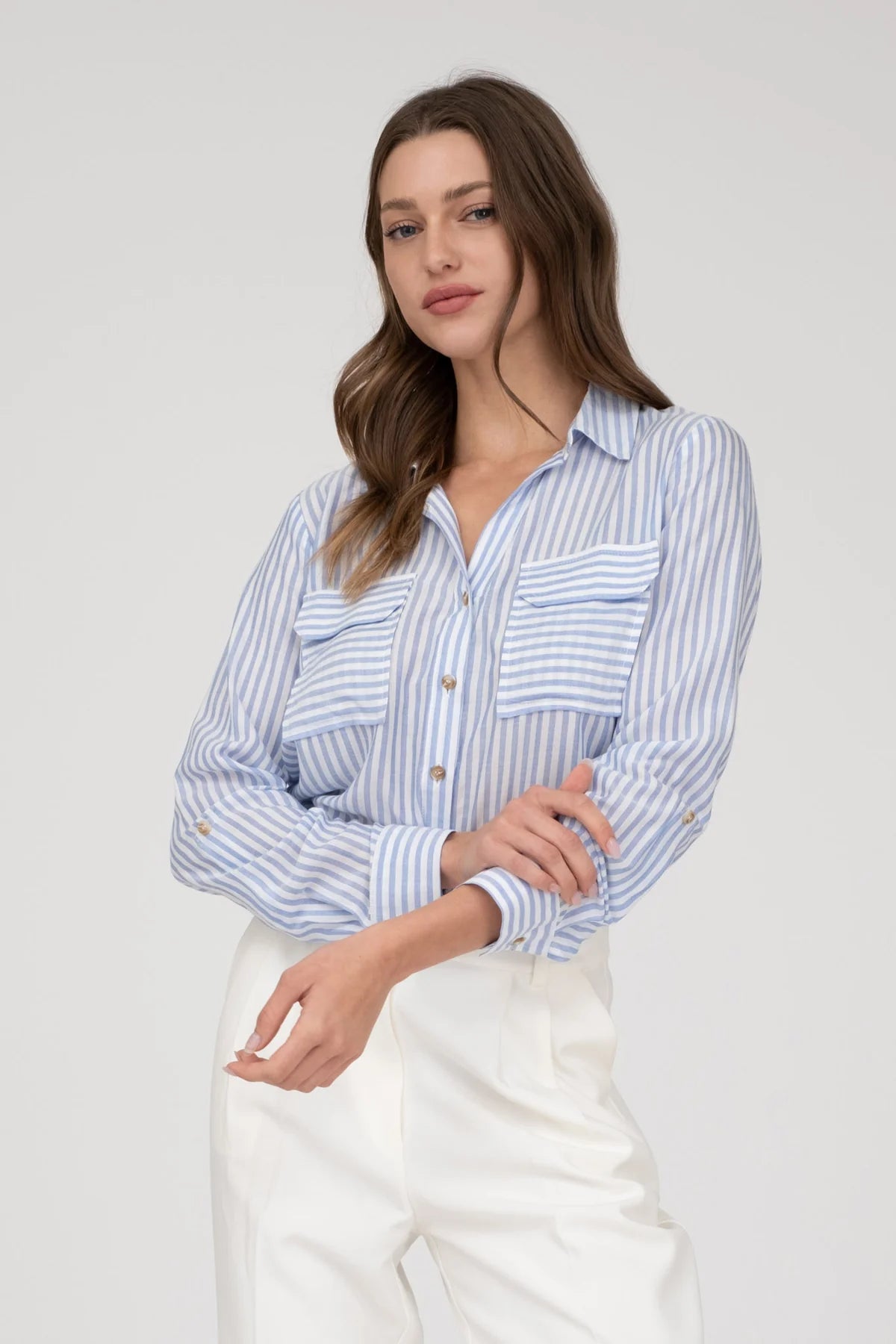 Seersucker Stripe Button Up