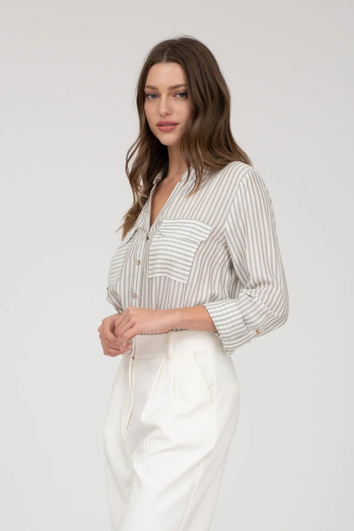 Seersucker Stripe Button Up