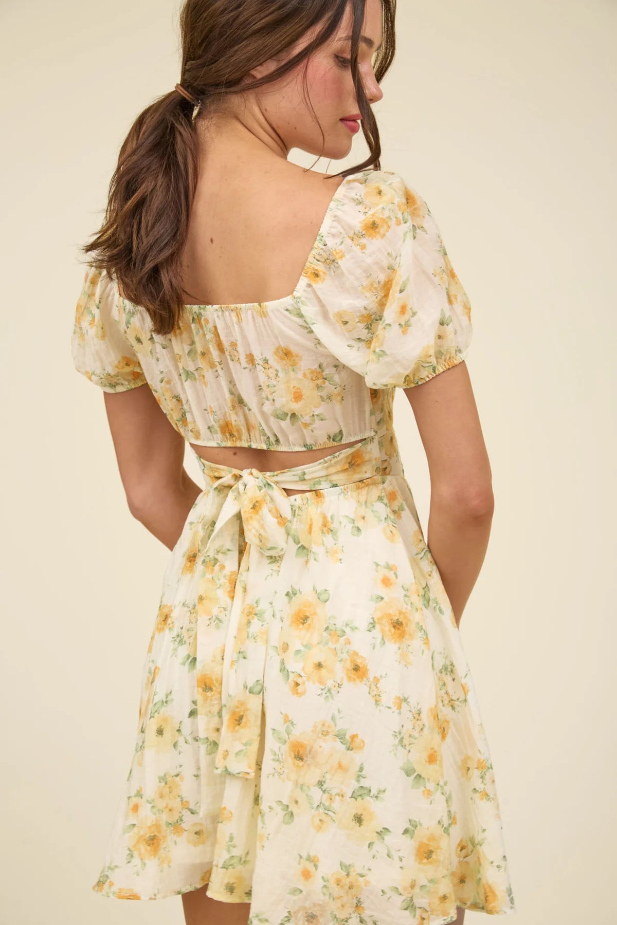 Yellow Floral Corset Dress