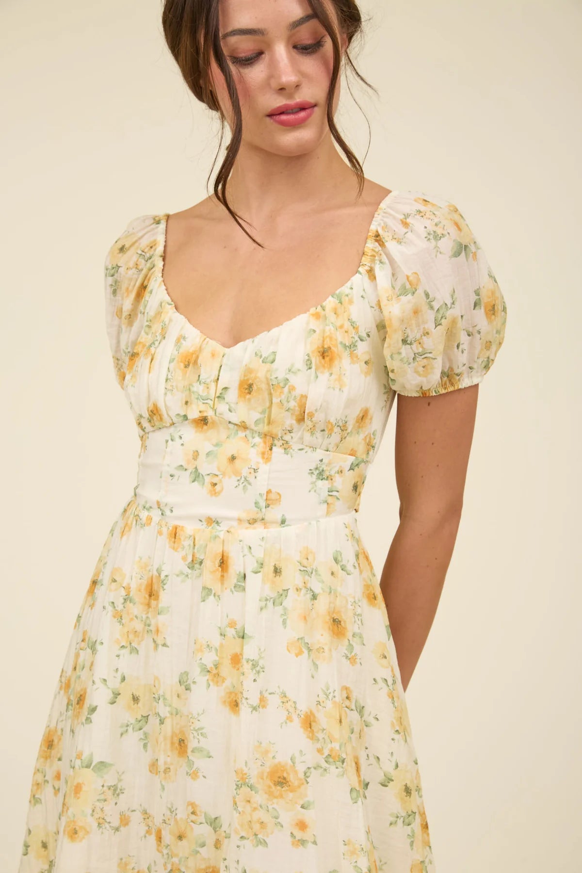 Yellow Floral Corset Dress