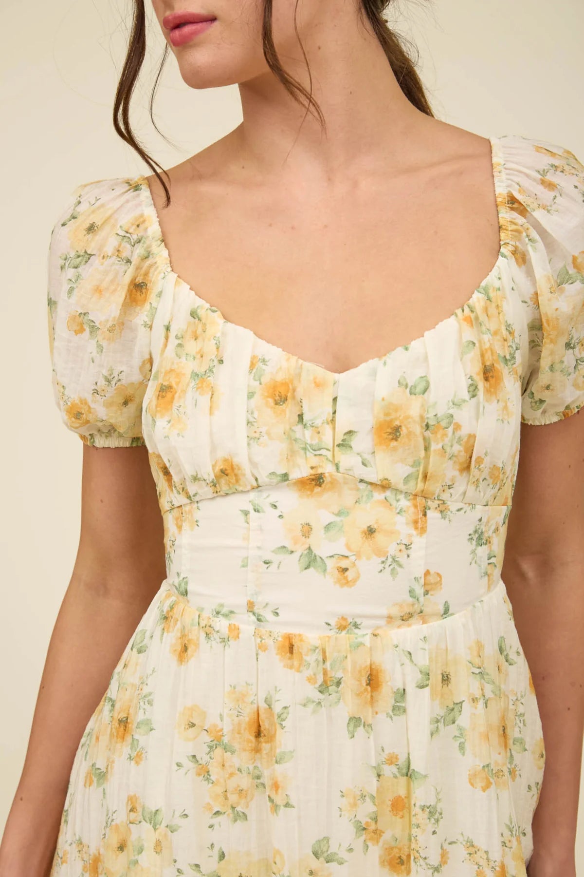 Yellow Floral Corset Dress