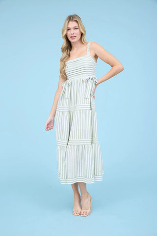 Terry Tiered Long Sleeve Dress