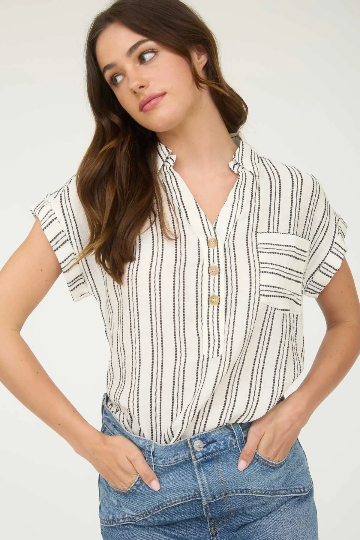 Stripe Button Blouse