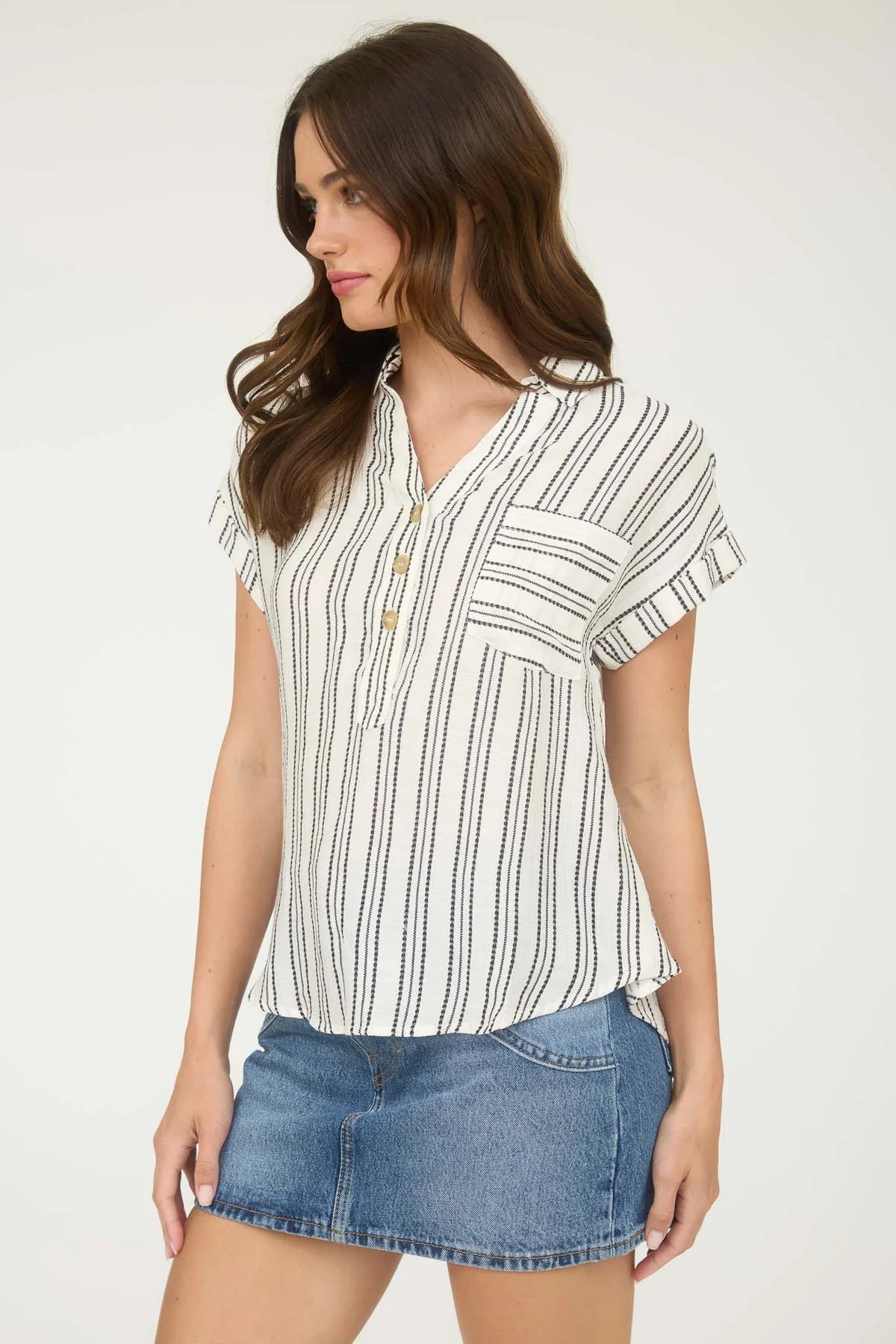 Stripe Button Blouse