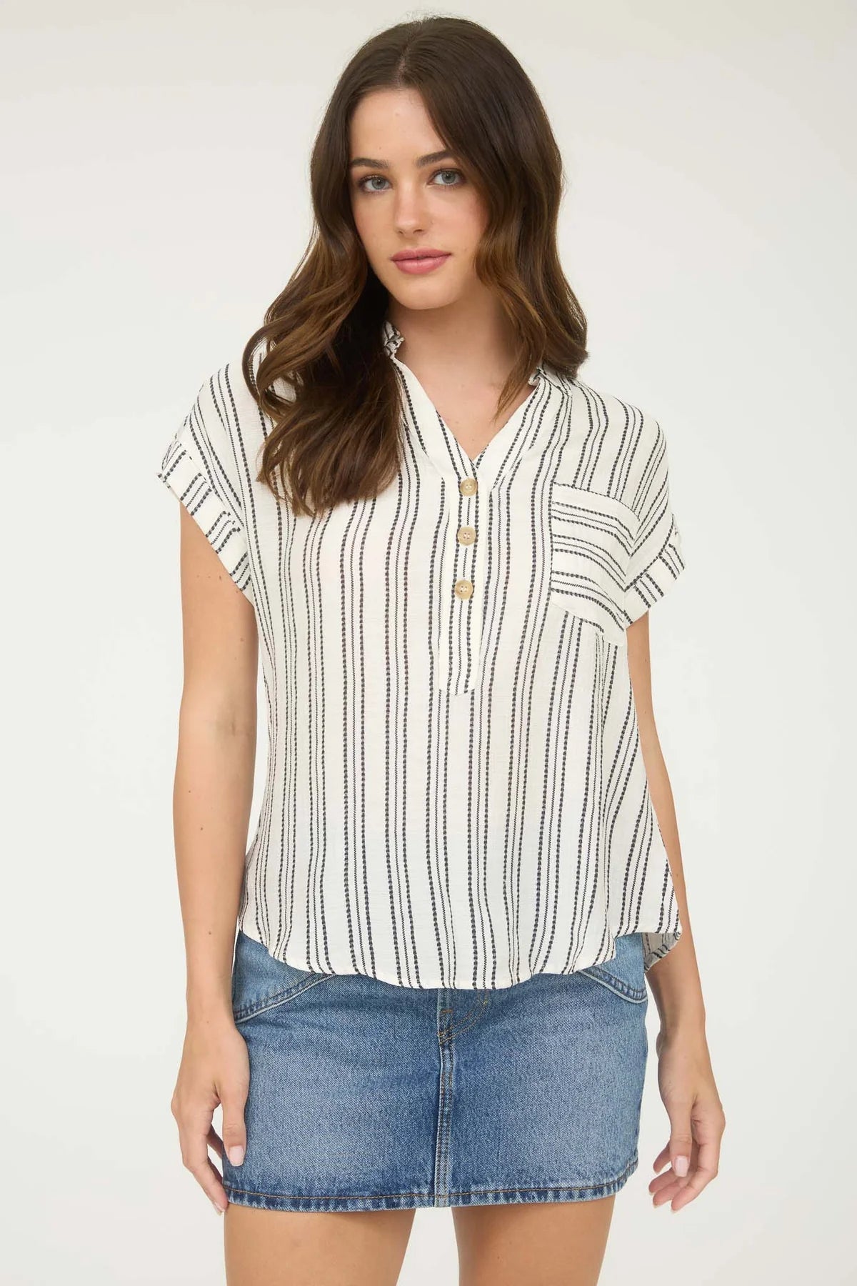 Stripe Button Blouse