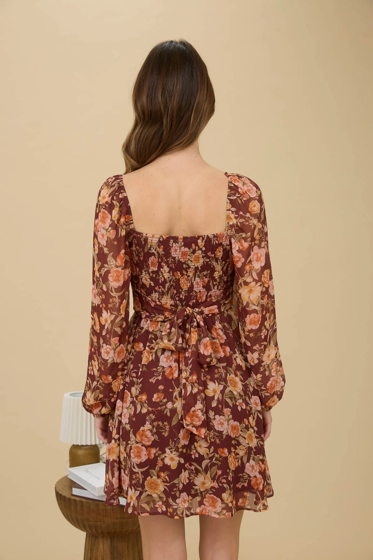 Floral Sweetheart Long Sleeve Dress