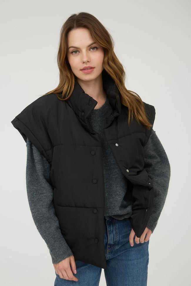 Oversized Snap Puffer Vest