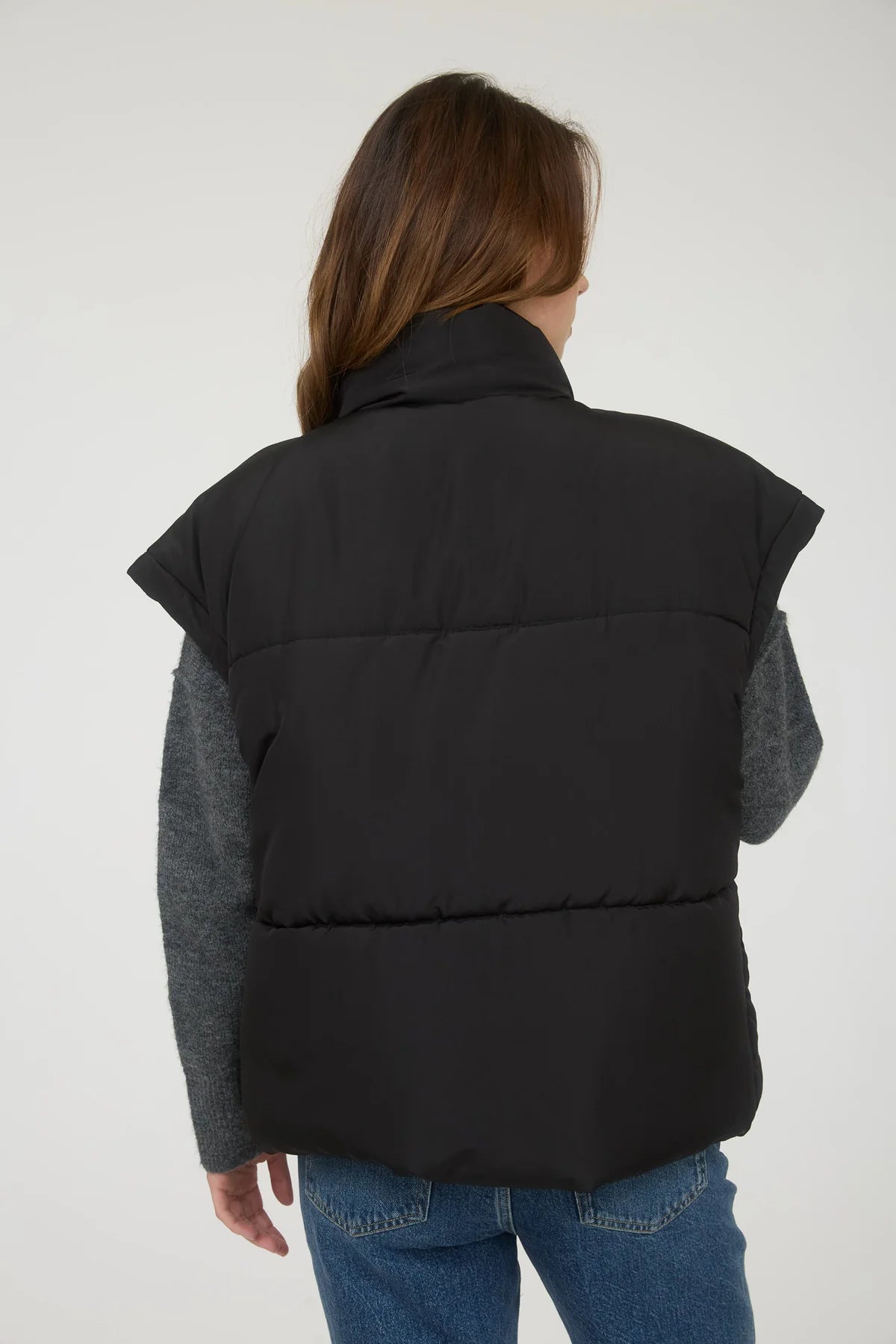 Oversized Snap Puffer Vest