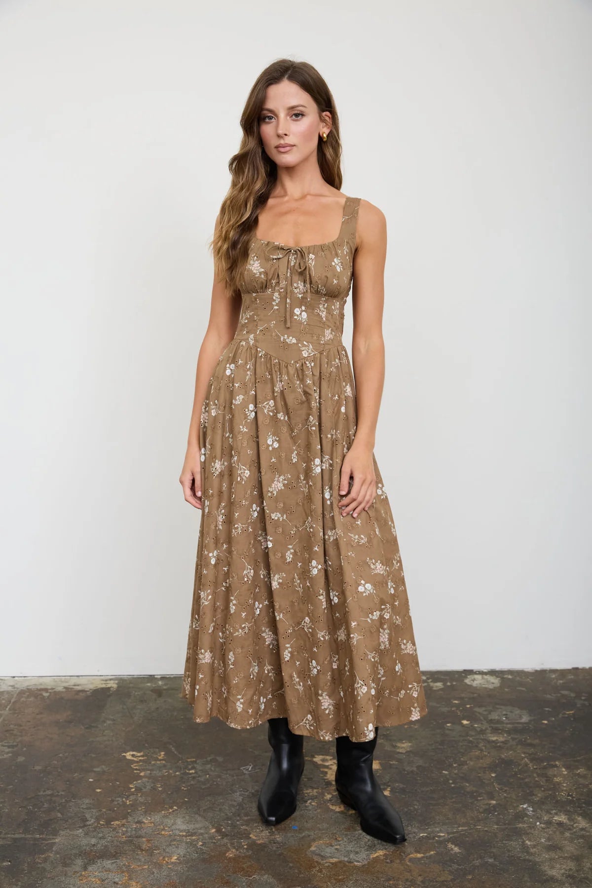 Eyelette Lace Floral Corset Dress