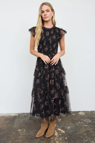 Dusty Blush Floral Corset Dress