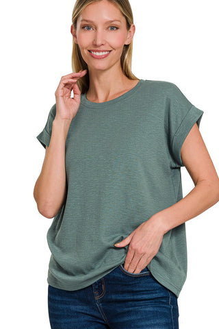 One Shoulder Ribbed Dolman Top