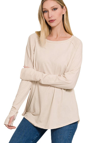 Mock Neck Raglan Sleeve Sweater