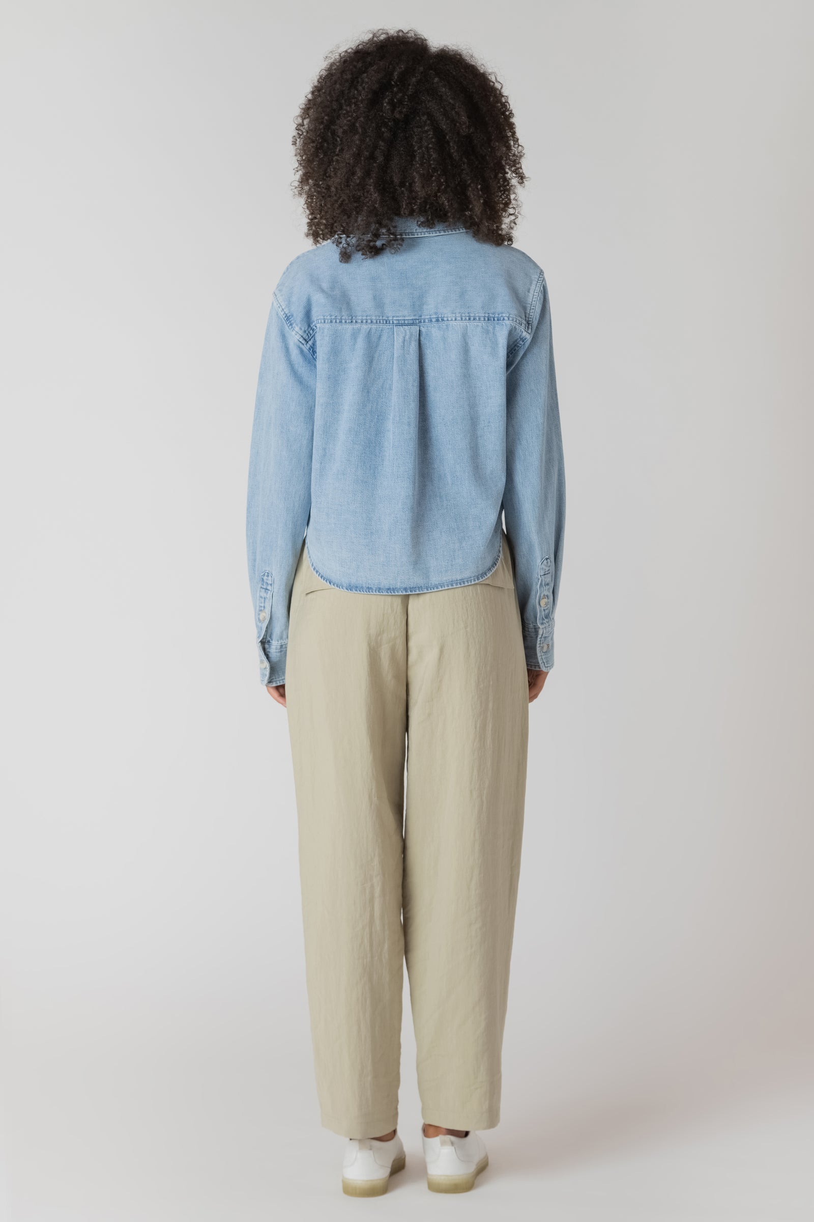 Tencel Denim Button Up Top