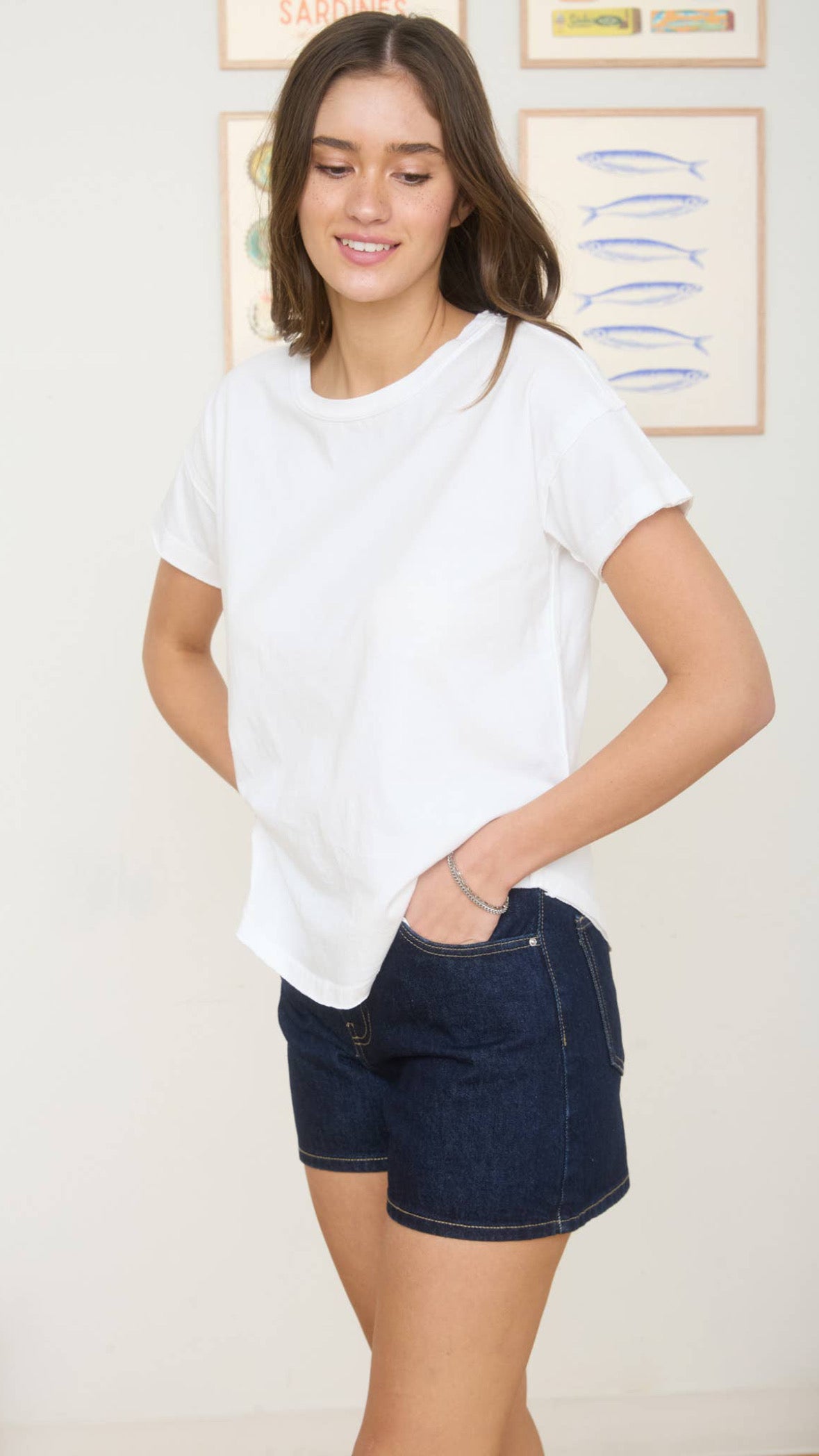 Stone Wash Raw Seam Tee