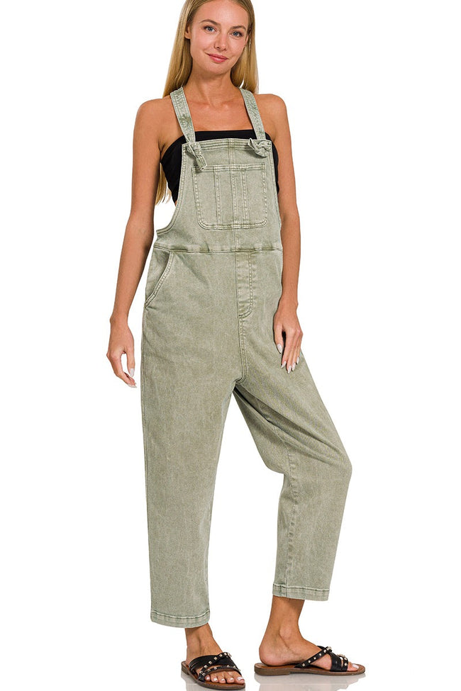 Olive Green Knot Overalls