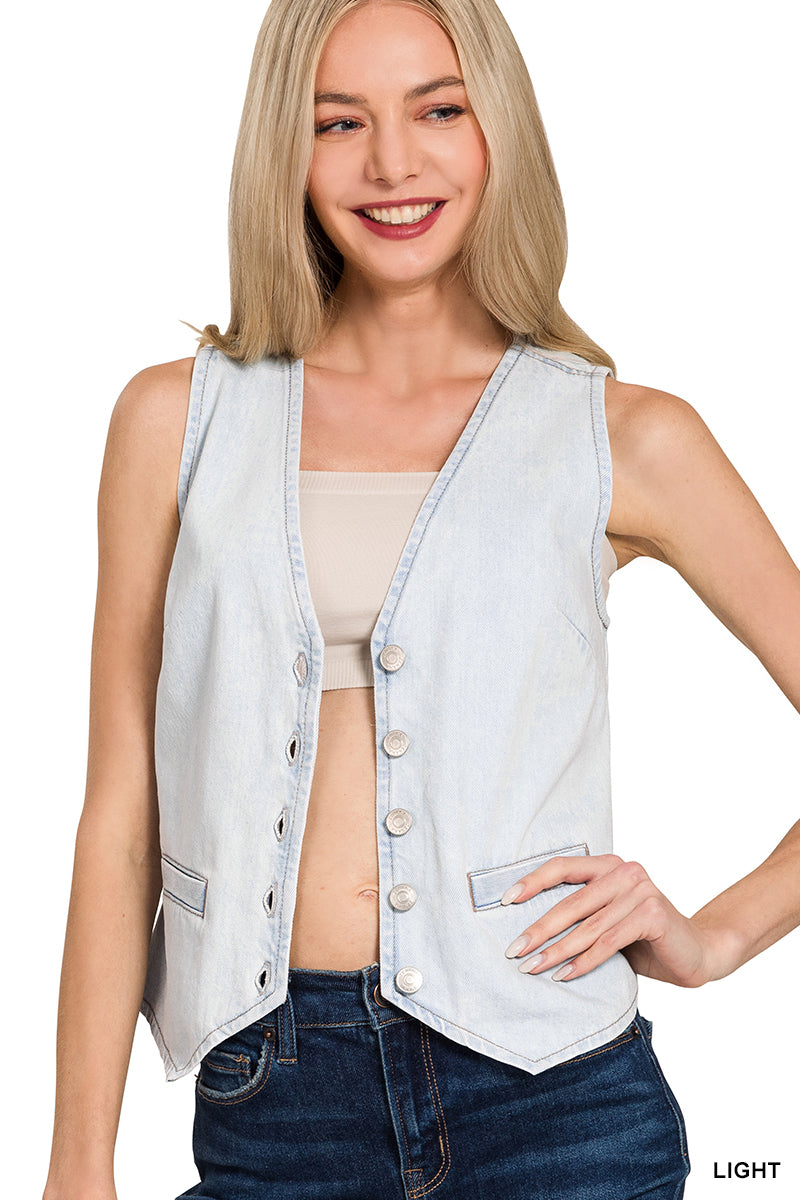 Light Wash Denim Vest