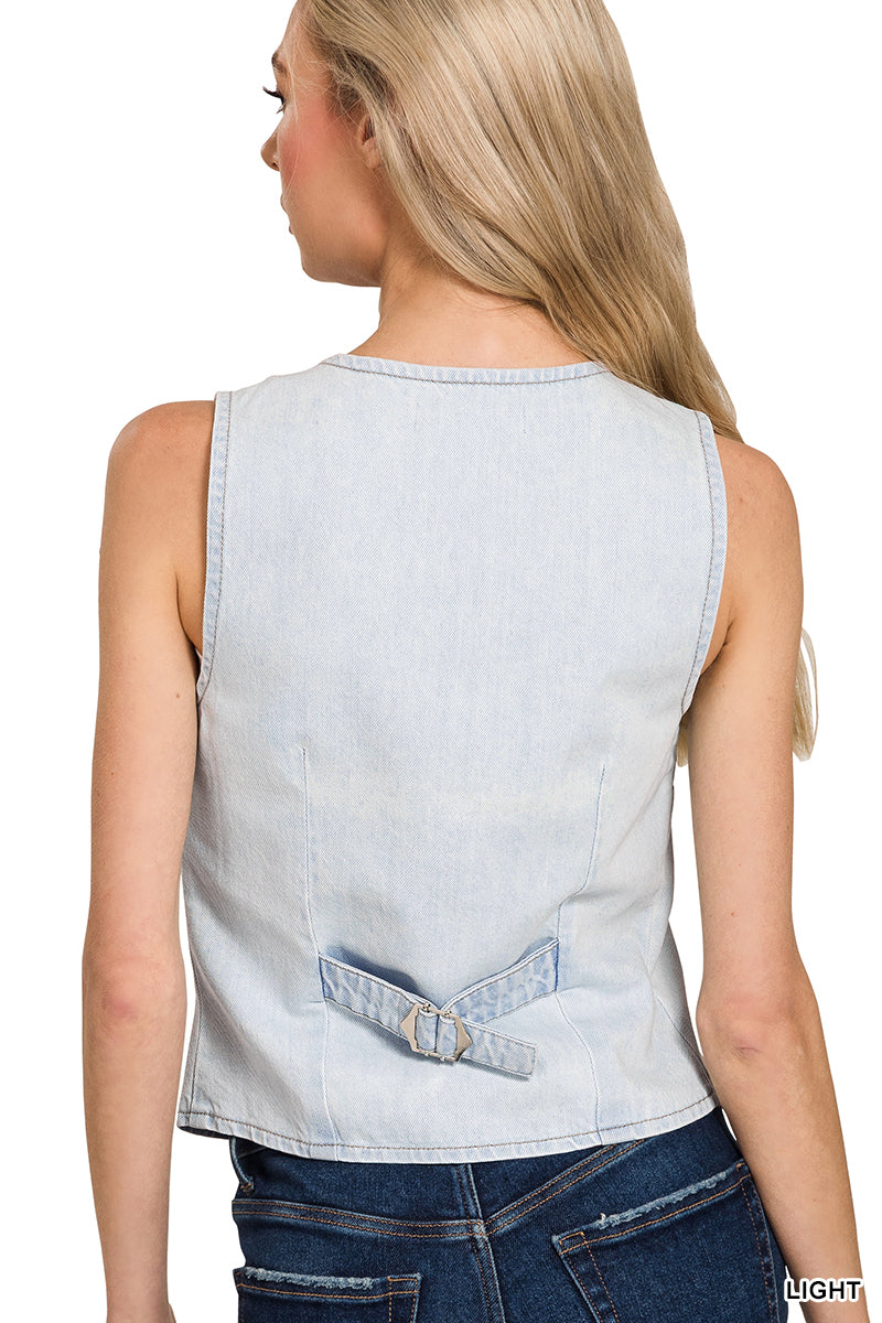 Light Wash Denim Vest