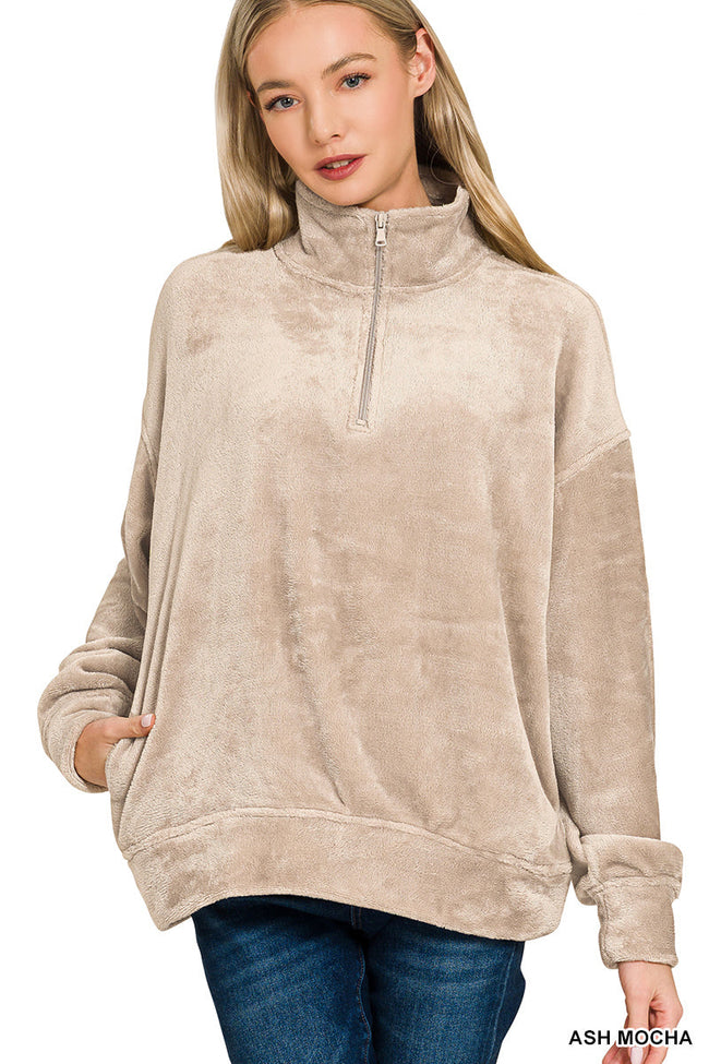 Teddy Bear Quarter Zip Pullover