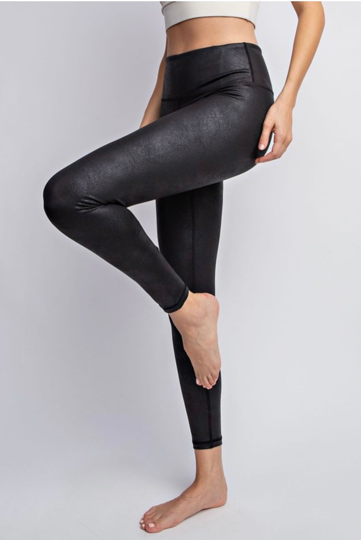 Black Leather Look Leggings