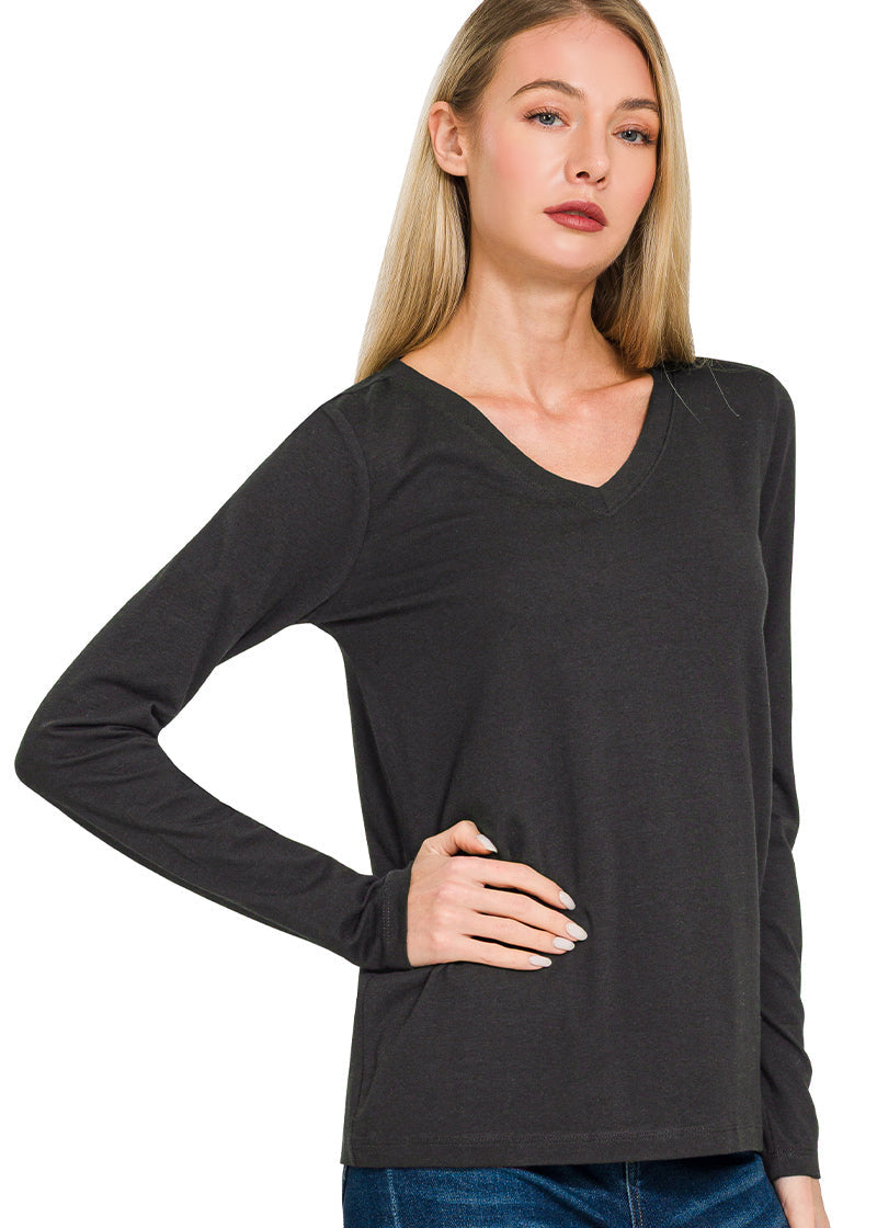 Cotton V-Neck Layering Tee