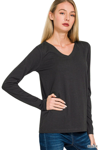 Ribbed Scoop Long Sleeve Top