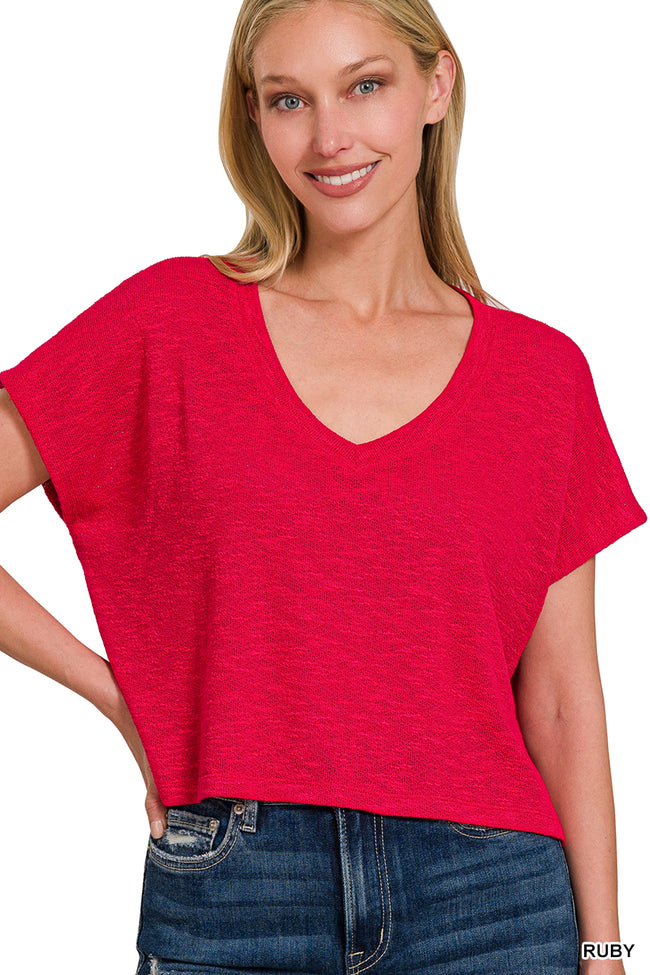 V-Neck Slub Tee