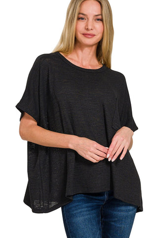 Waffle Deep V-Neck Top