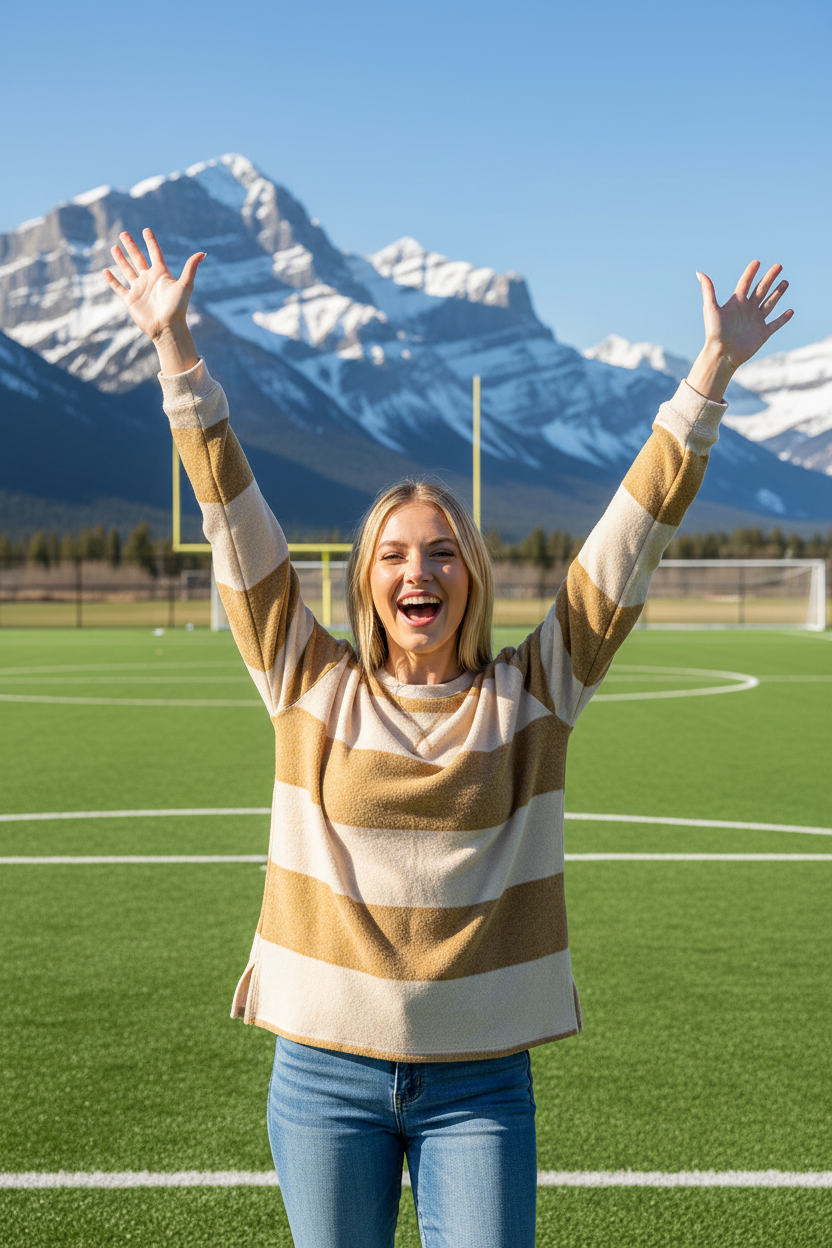 Mustard Stripe Rugby Top