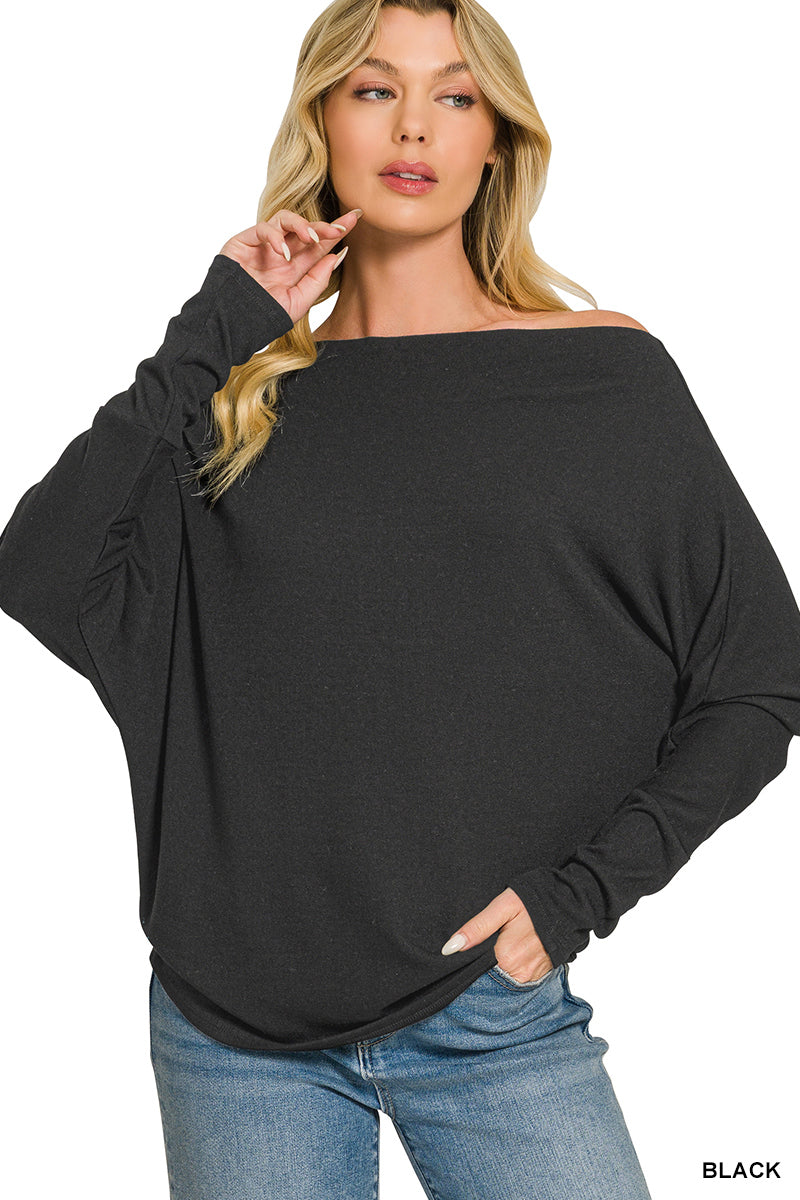 Dolman Sleeve Boatneck Top