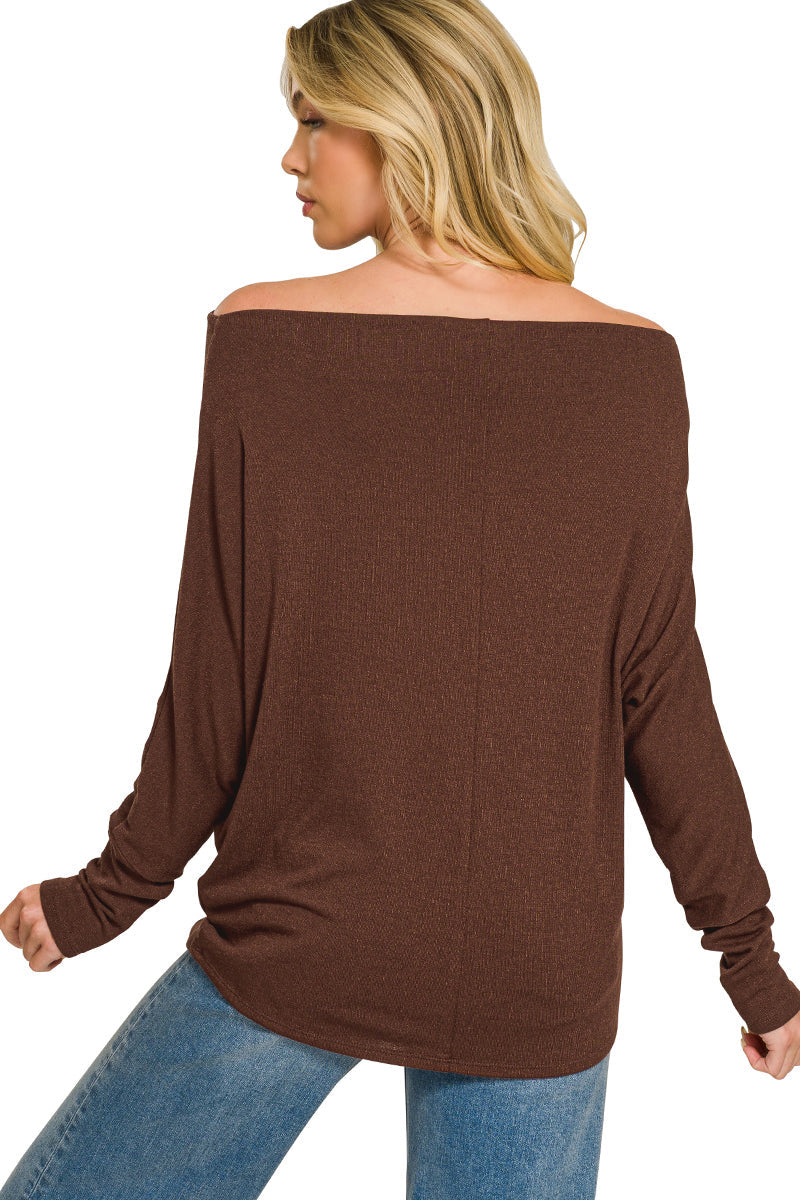 Dolman Sleeve Boatneck Top