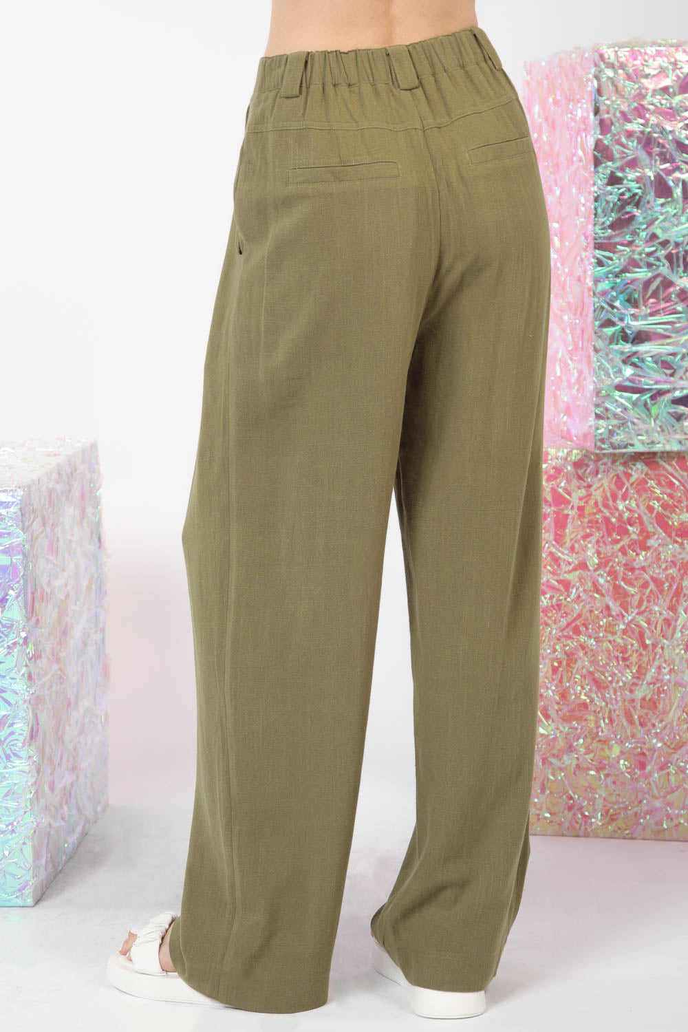 Pleated Linen Trouser Pants