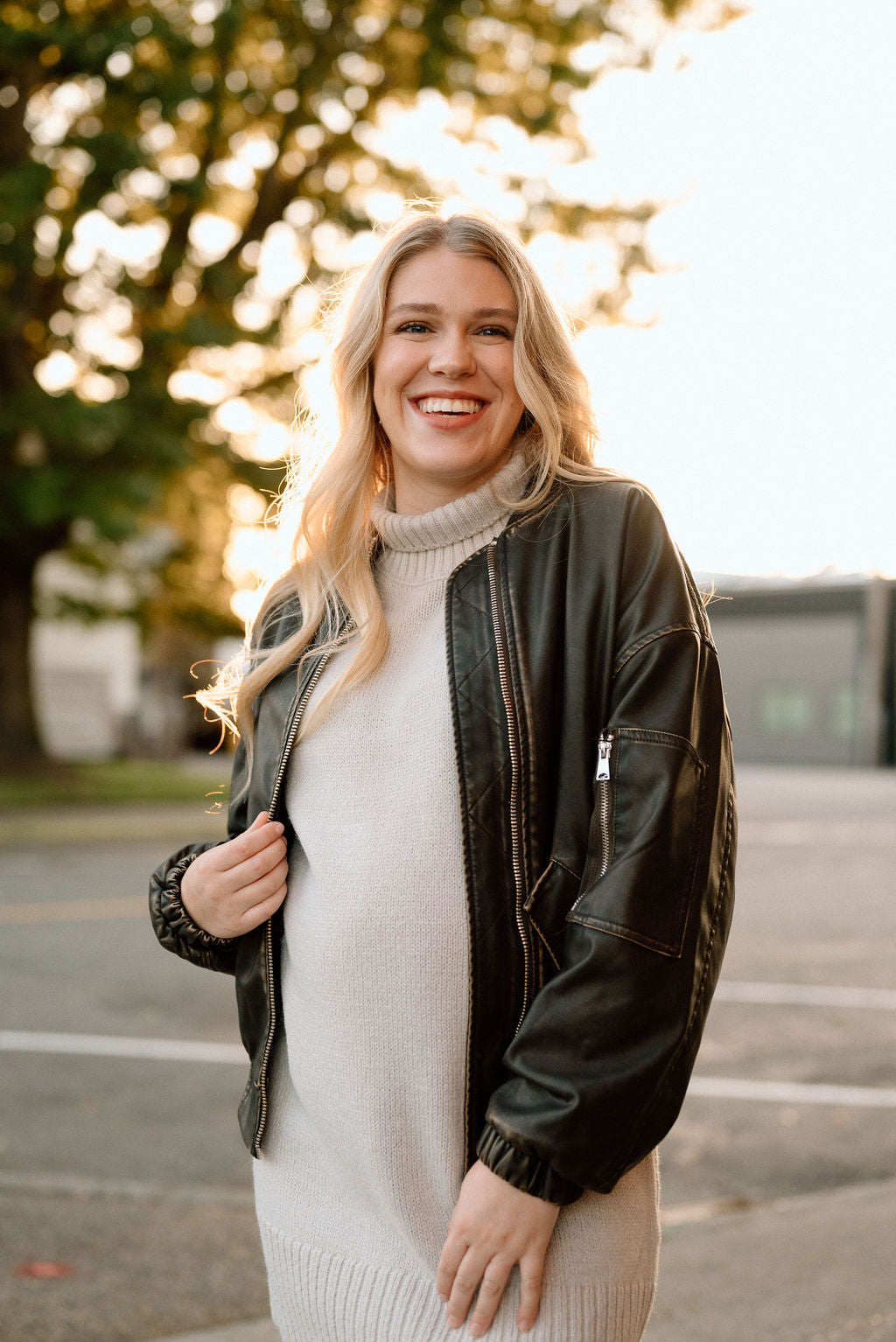 Creamy Grey Turtle Neck Sweater Dress