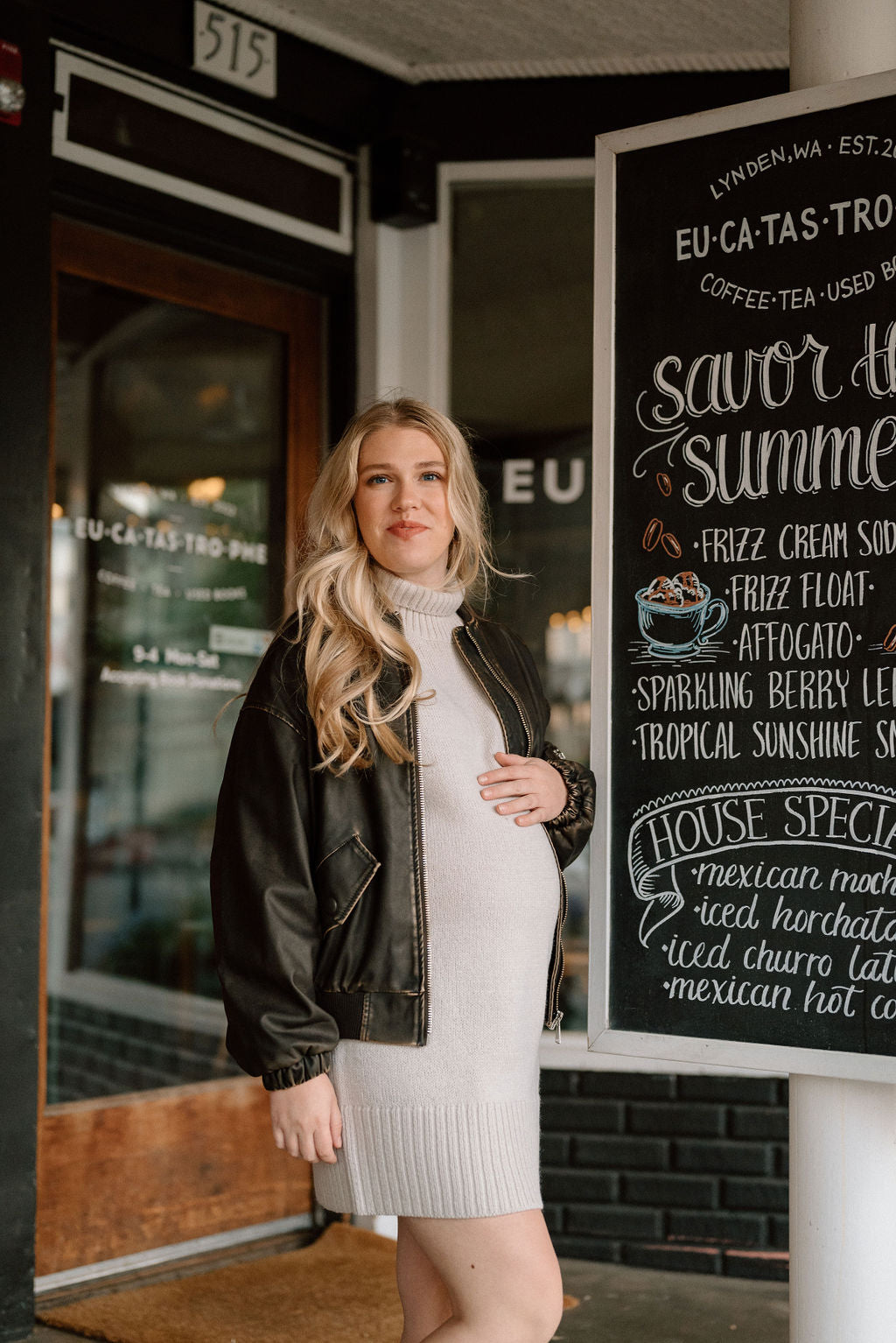 Creamy Grey Turtle Neck Sweater Dress