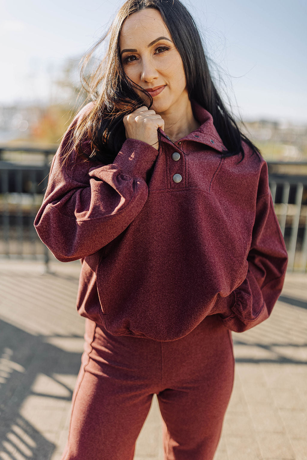 Rib Brushed Henley Athletic Pullover