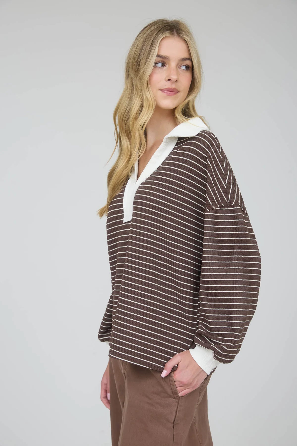 Coco Stripe Collared Rugby Polo