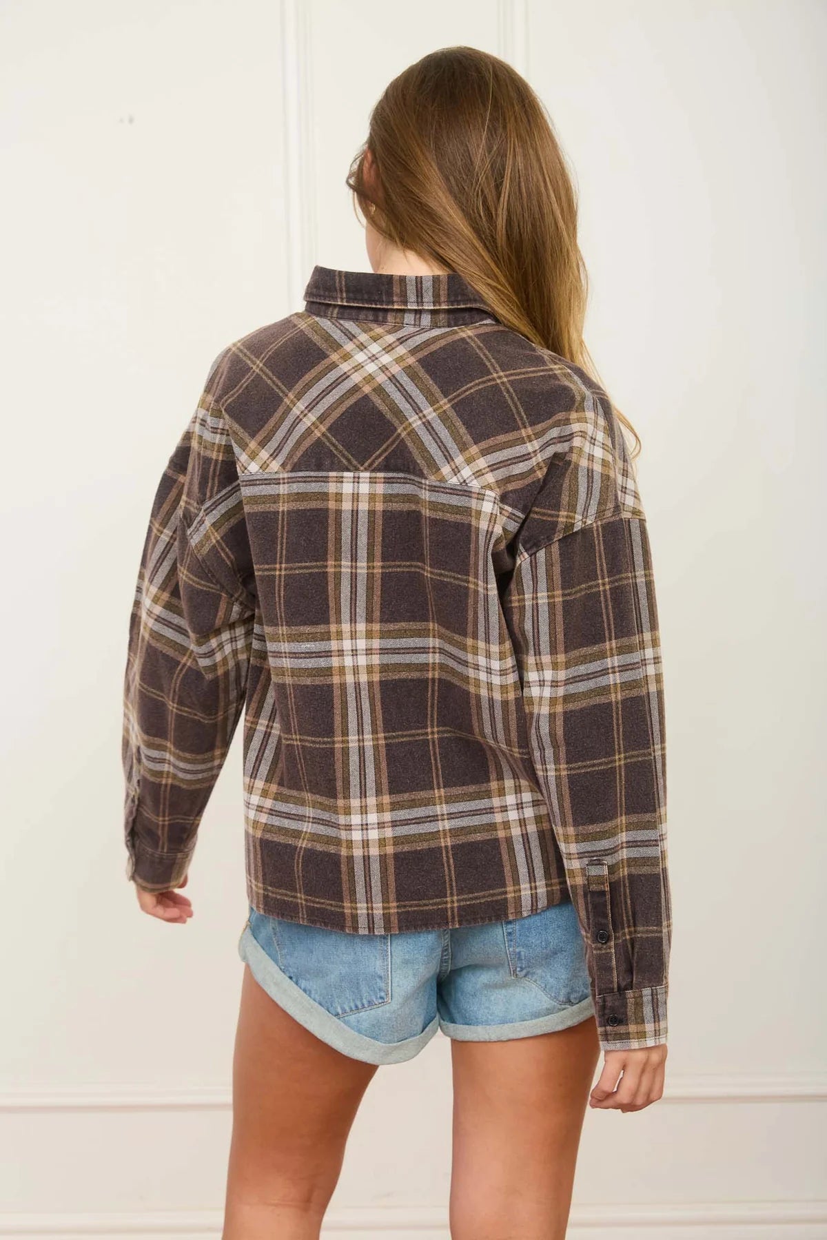 Plaid Flannel Boxy Button Up