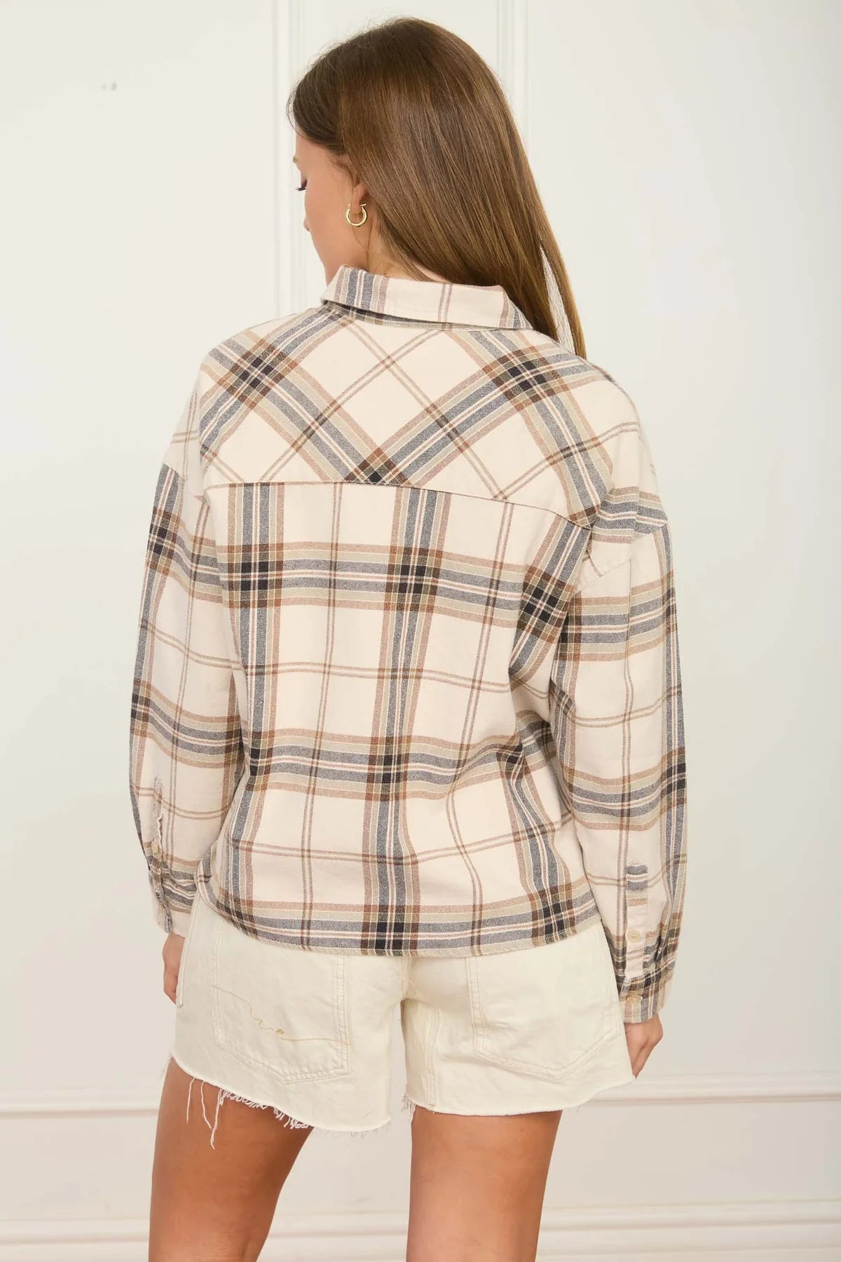 Plaid Flannel Boxy Button Up