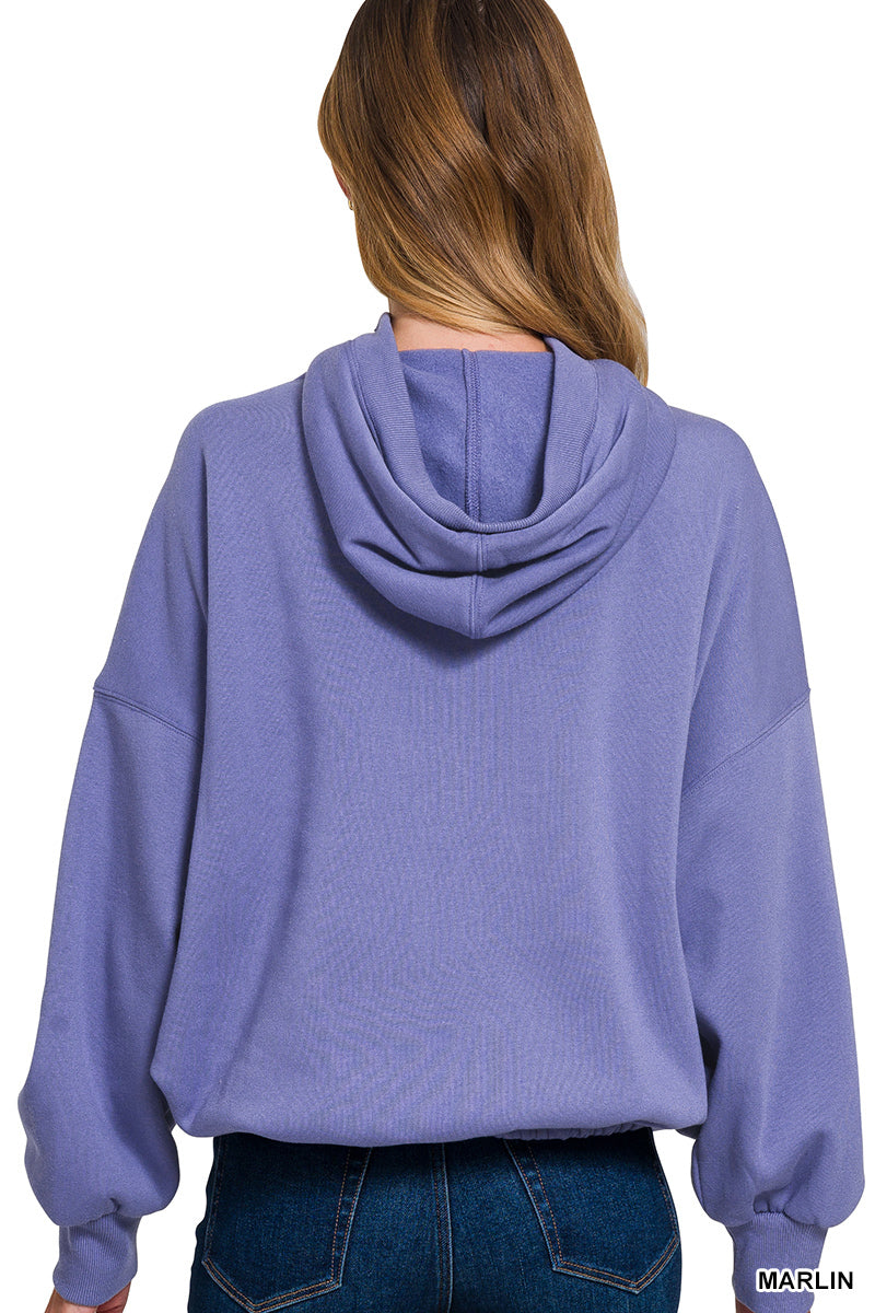 Three Quarter Zip Pocket Hoodie