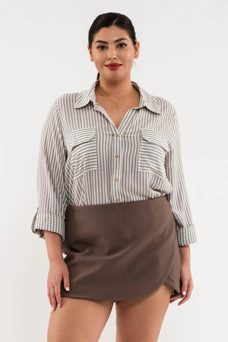 Seersucker Stripe Button Up