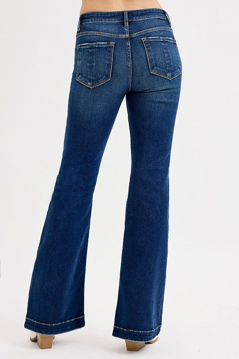 Dark Tummy Tuck Flare Jeans