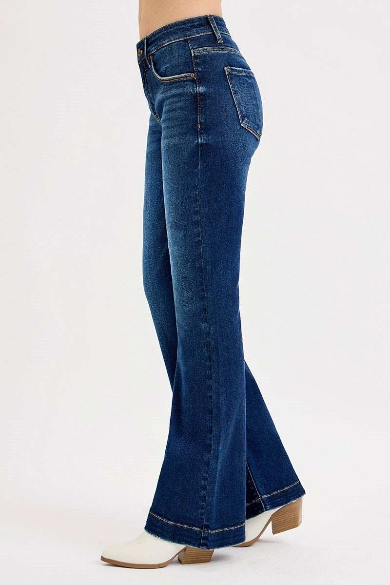 Dark Tummy Tuck Flare Jeans