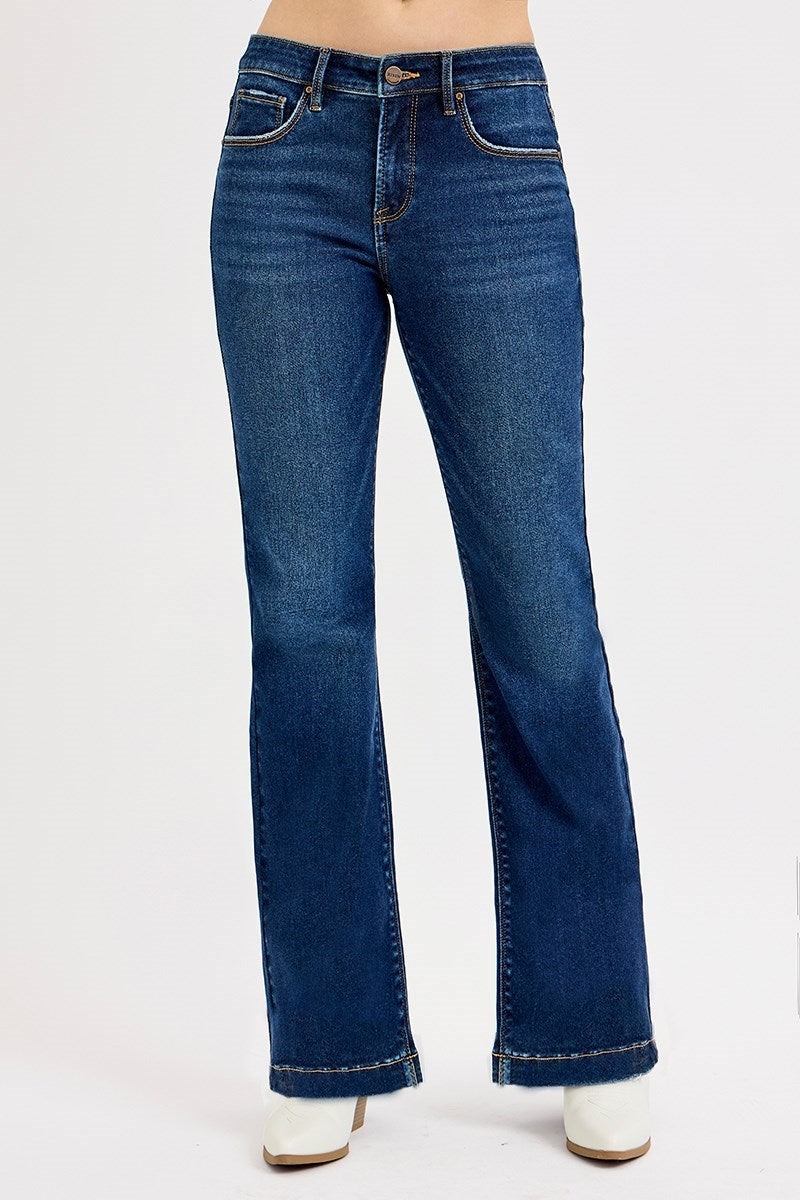 Dark Tummy Tuck Flare Jeans