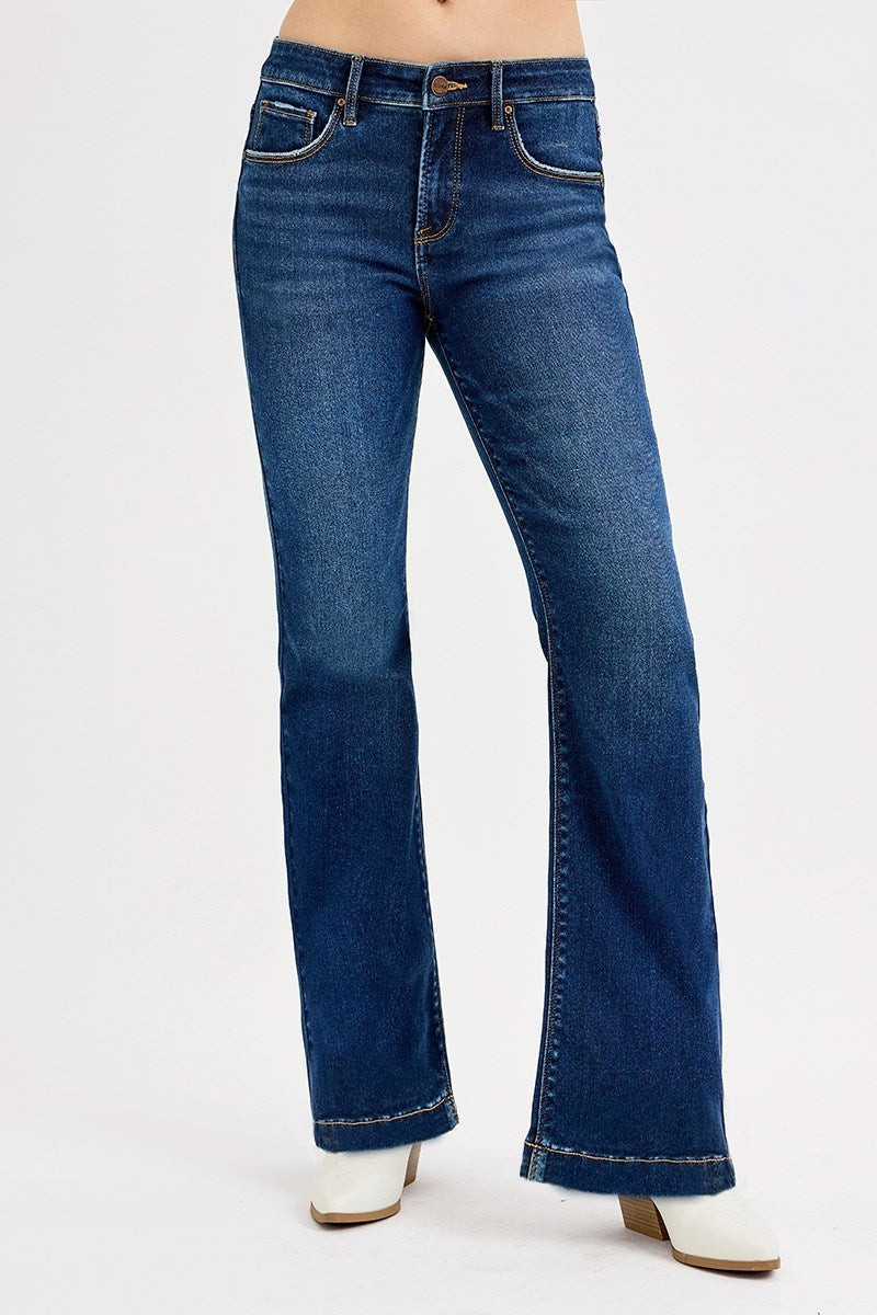 Dark Tummy Tuck Flare Jeans